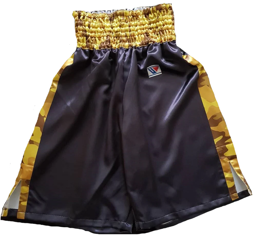 Winning Boxing Trunks Long Type - Black · Gold