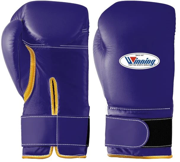 Winning Velcro Boxing Gloves - Purple · Gold